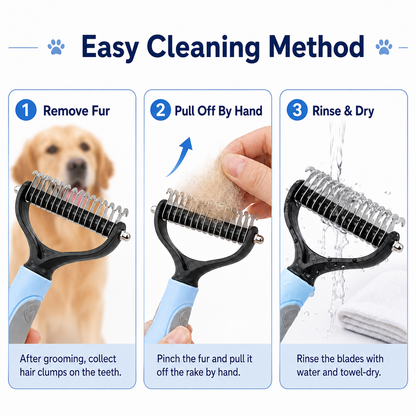 Dual-Sided Pet Dematting Comb