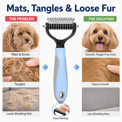 Dual-Sided Pet Dematting Comb