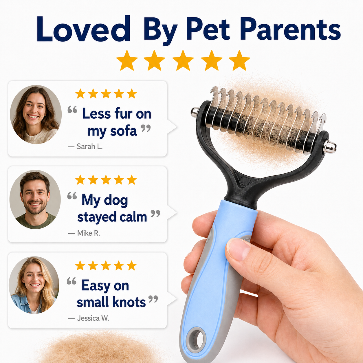 Dual-Sided Pet Dematting Comb