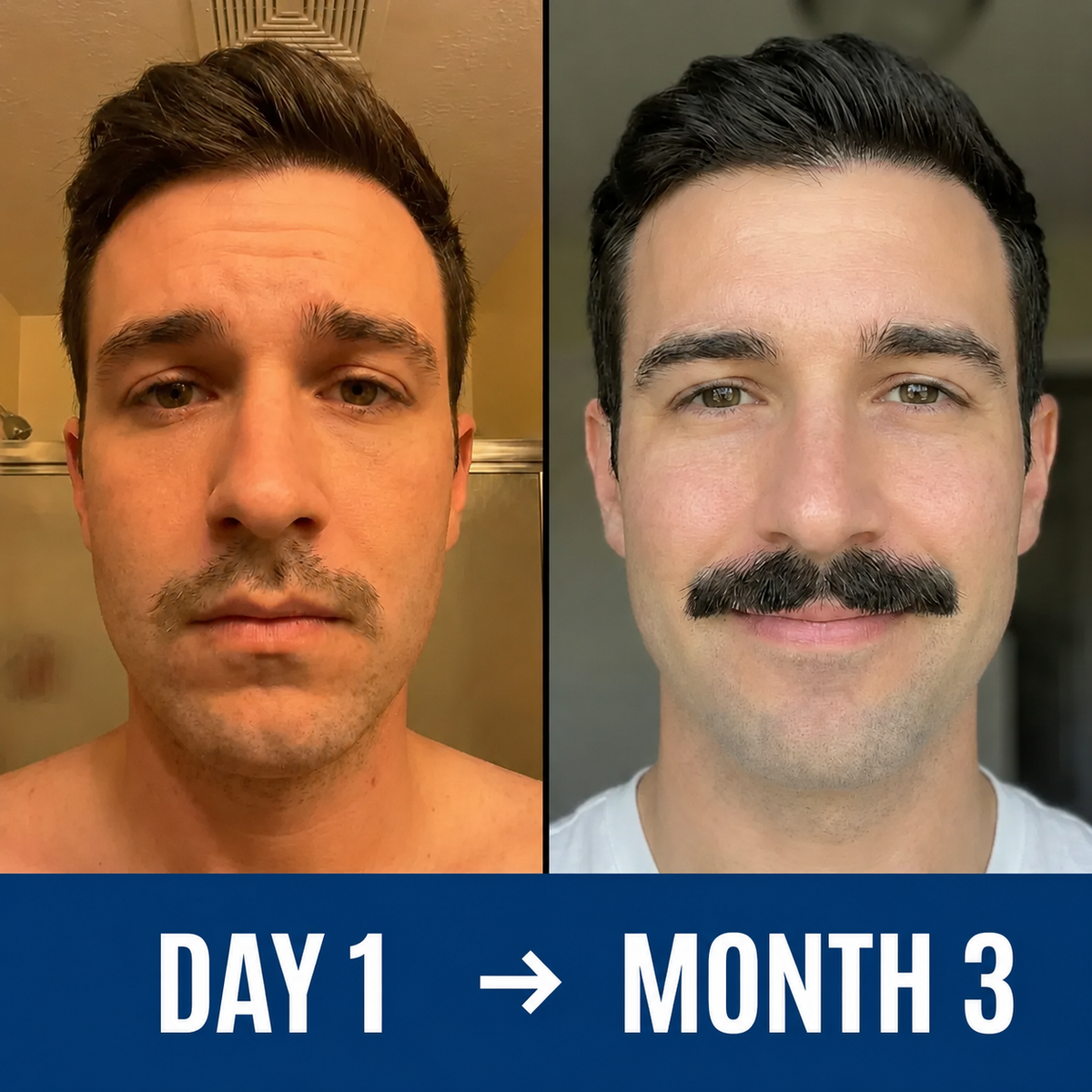 Three-month beard-care routine progress timeline