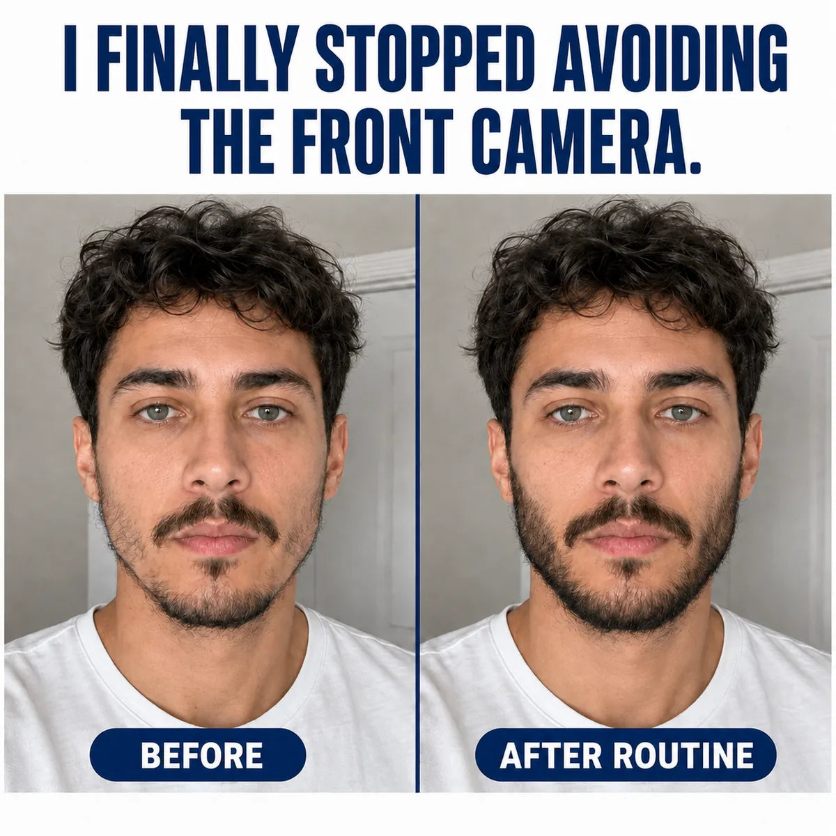 COCONEE beard serum before and after routine comparison